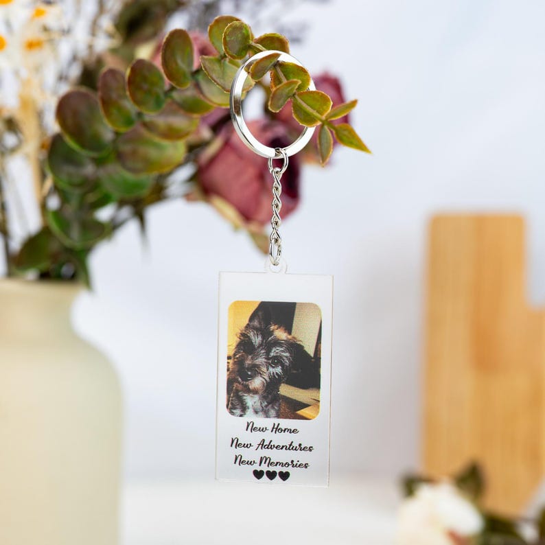 Photo Gifts, Personalised Photo Keyring, Birthday Gift for Family, Friends, Couples,Custom Message Keychain, any Photo and any Text Keychain