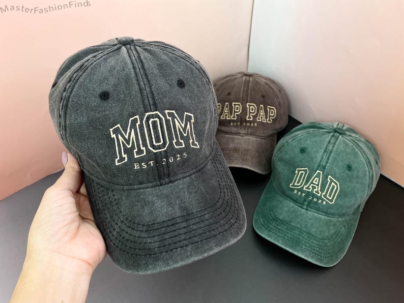 Personalized Dad Embroidered Hat | Custom Grandpa Hat with Est Year | Vintage Baseball Cap for New Dad | Father's Day Gift for Dad, Papa il_794xN.6734881633_7a9j.jpg