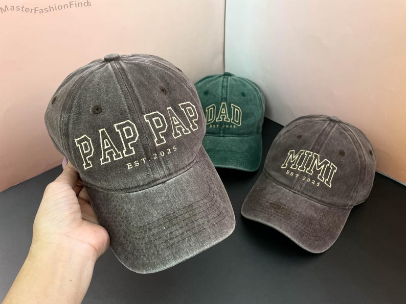 Personalized Dad Embroidered Hat | Custom Grandpa Hat with Est Year | Vintage Baseball Cap for New Dad | Father's Day Gift for Dad, Papa il_794xN.6734884173_86iv.jpg
