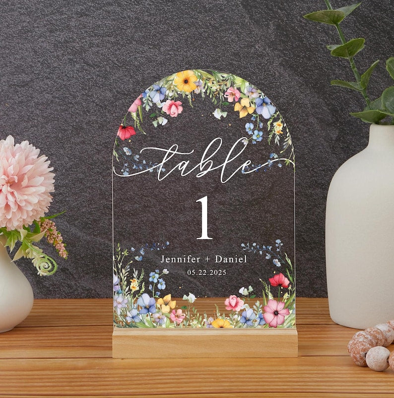 Wildflower Wedding Table Numbers, Customized Table Numbers, Wedding Table Numbers, Rustic Country Wedding Table Signs, Wedding Decorations
