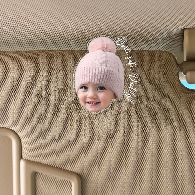Drive Safe Daddy Gift, Custom Car Visor Clip Photo, Dad Car Visor Clip, New Dad from Baby, 1st Time Dad Gift from Wife, Father's Day Gift