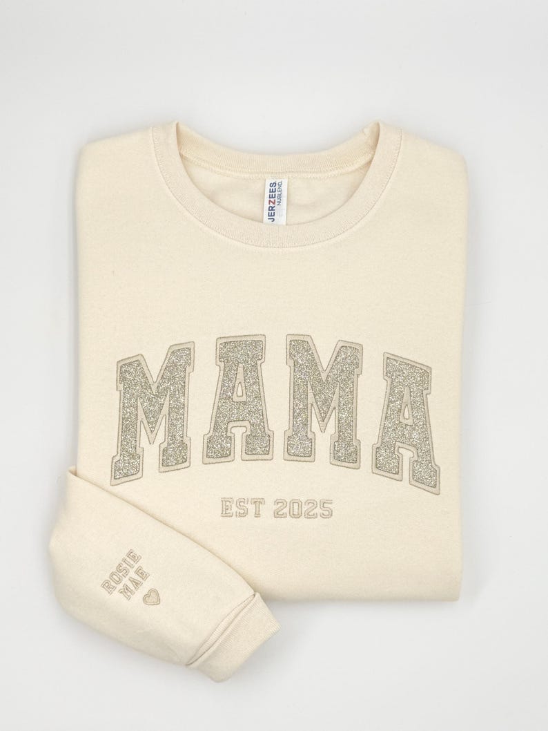 Custom Glitter Embroidered Mama Sweatshirt/Hoodies | Personalized Gift with Kids' Names | Pregnancy Announcement | Mother's Day Crewneck il_794xN.6737913471_p8go.jpg