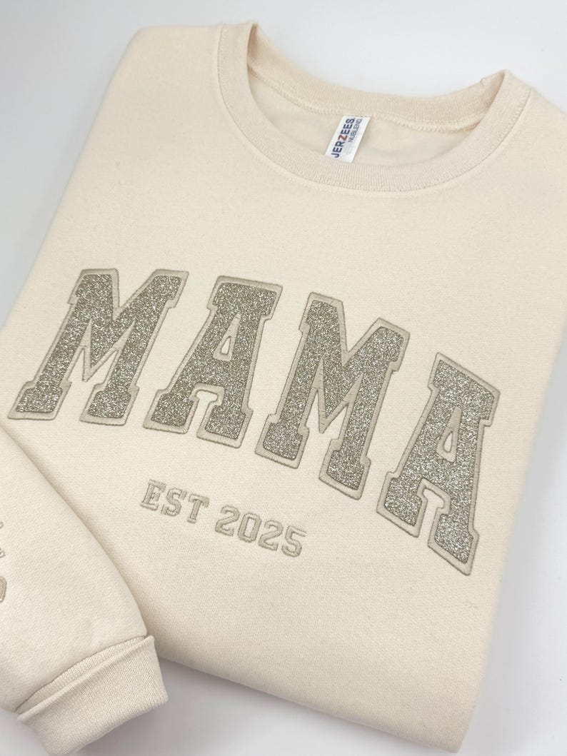 Custom Glitter Embroidered Mama Sweatshirt/Hoodies | Personalized Gift with Kids' Names | Pregnancy Announcement | Mother's Day Crewneck il_794xN.6737913687_24tq.jpg