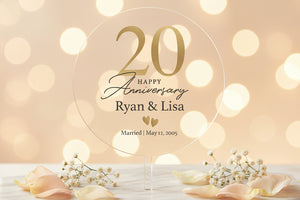 Personalized Round Anniversary Cake Topper 30th/40th/50th Anniversary Cake Topper Round Gold Print Anniversary Cake Topper 50th Anniversary