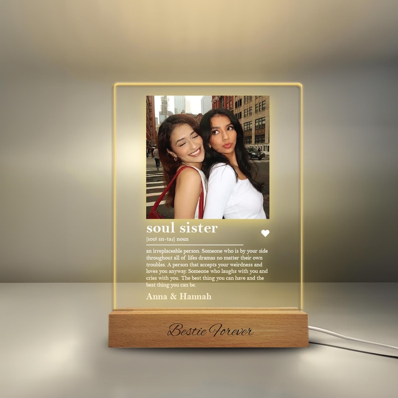 Personalized Soul Sister Definition photo Night Light, best friend gifts, Birthday Gifts for her, soul sister gifts, chirtsmas gift, for her