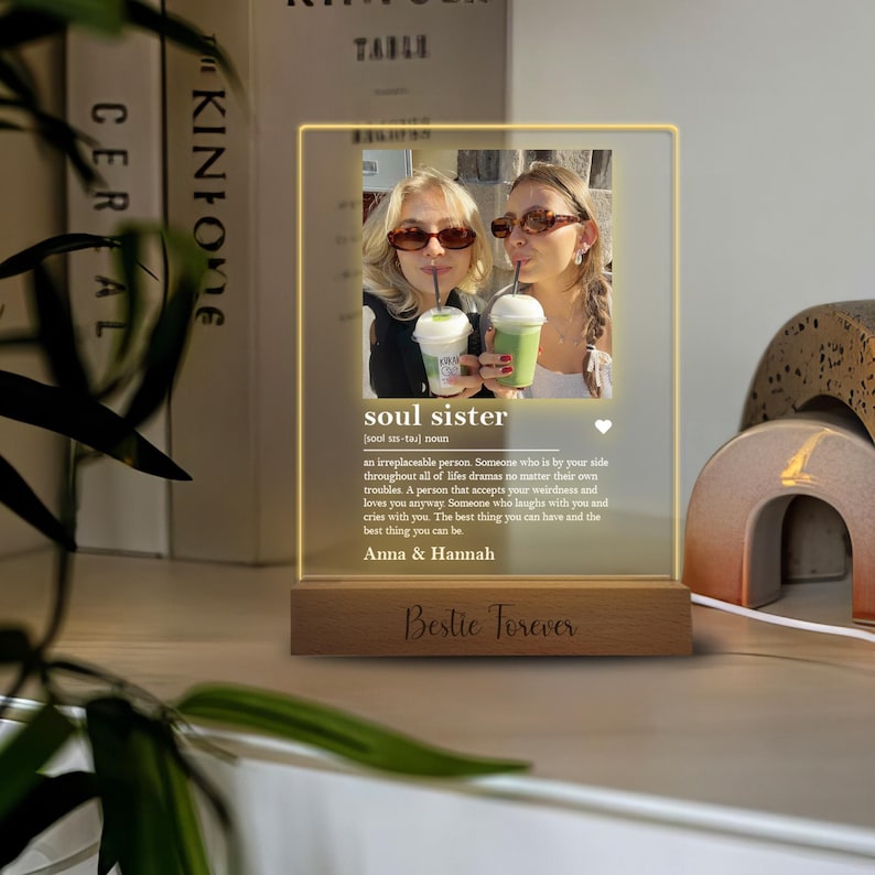 Personalized Soul Sister Definition photo Night Light, best friend gifts, Birthday Gifts for her, soul sister gifts, chirtsmas gift, for her