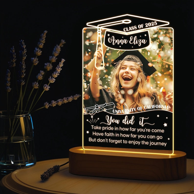 Graduation 2025 Gift, Class of 2025, Personalized Night Light Graduates Plaque, New Graduation Gift, High School, College Graduated