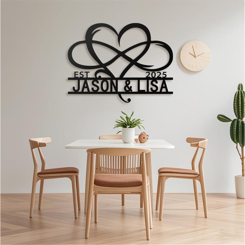 Custom Wedding Gift Metal Sign, Personalized Family Name Metal Sign, Last Name Sign,Metal Monogram,Anniversary Couple Gift Personalized Sign