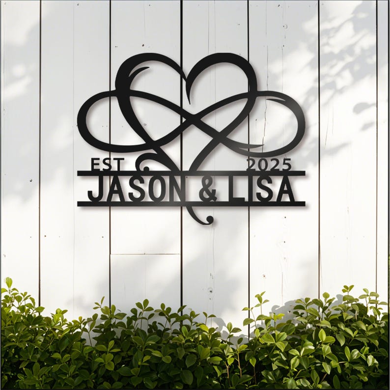 Custom Wedding Gift Metal Sign, Personalized Family Name Metal Sign, Last Name Sign,Metal Monogram,Anniversary Couple Gift Personalized Sign