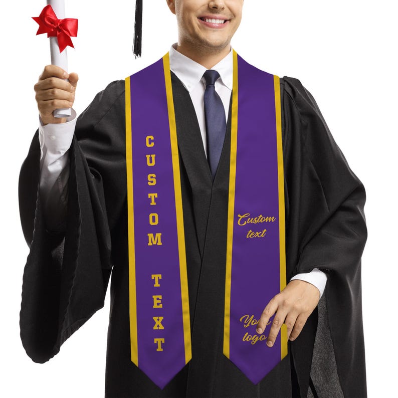 Custom Class of 2026 stoles Graduation Personalized Logo Text Grad Stole Sash Customized Gradute Stole with Your Design Grad Gifts Idea