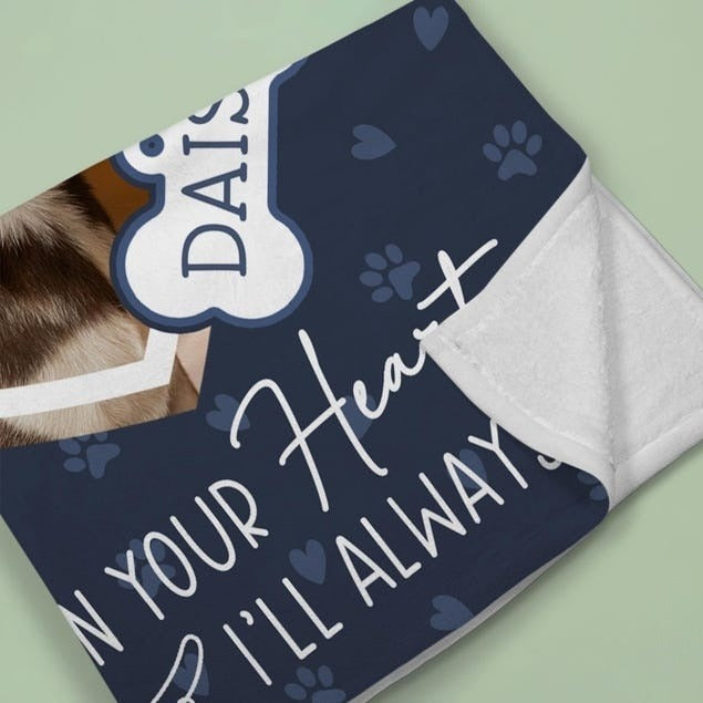 Personalized Dog Memorial Blanket, Custom Dog Photo Blanket, Pet Sympathy Gift, Loss Of Pet Memorial Gifts, Pet Keepsake, Gift For Dog Mom