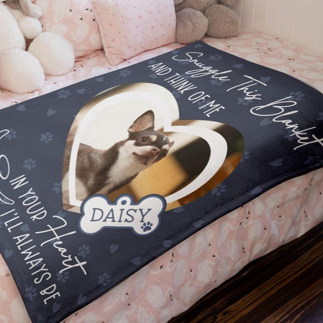 Personalized Dog Memorial Blanket, Custom Dog Photo Blanket, Pet Sympathy Gift, Loss Of Pet Memorial Gifts, Pet Keepsake, Gift For Dog Mom