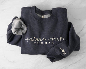 Custom Future Mrs Embroidered Sweatshirt with Last Name & Couple Initials I Wedding Announcement I Engagement Proposal Gift for Brides-to-Be il_794xN.6740877699_tpmc.jpg