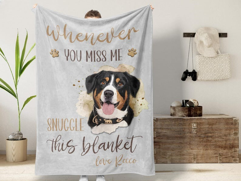 Custom Dog Memorial Blanket Using Pet Photo + Name Personalized Pet Memorial Gift Customize Dog Blankets Cat Picture Photo Blanket Mom Gift