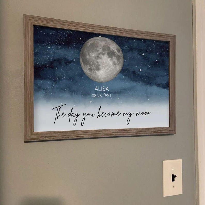 Custom Canvas For Mom, The Day You Became Our Mom, Mom Birthday Gifts Canvas Wall Art, Mother You Are The World, Personalized Mom Canvas