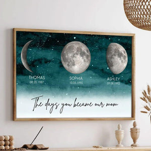 Custom Canvas For Mom, The Day You Became Our Mom, Mom Birthday Gifts Canvas Wall Art, Mother You Are The World, Personalized Mom Canvas