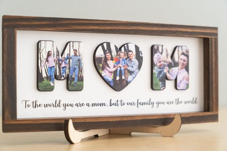Personalized Mom Photo Wooden Frame, Custom Table Memory Decor Custom Mom Photo Gifts For Wife From Husband, Mom Birthday Gifts, Mother's Day Gifts For Mom From Daughter Son