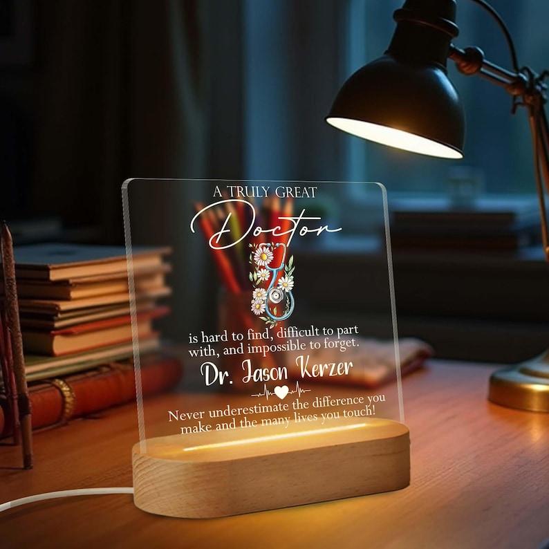 Personalized Custom Acrylic Plaque, Doctor Mom Gift, Appreciation Gift, Graduation Gift, Farewell Gift, Best Doctor Ever, Thank You Gifts