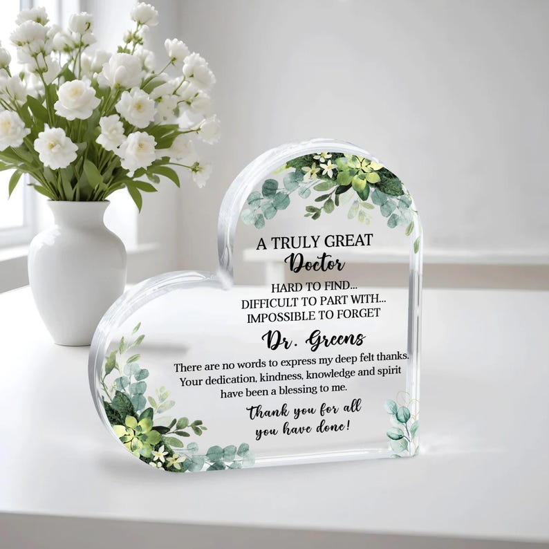 Personalised Doctor Gift Custom Acrylic Plaque, Appreciation Doctor Gift, Doctor Retirement Gift, Doctor Leaving Gift, Thank You Gift Doctor