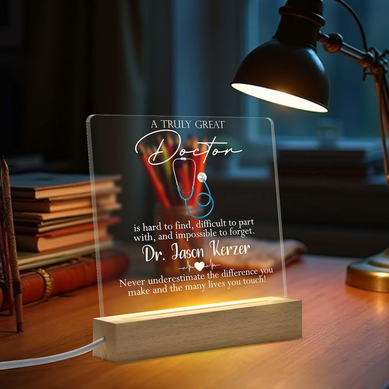 Personalized Custom Acrylic Plaque, Doctor Mom Gift, Appreciation Gift, Graduation Gift, Farewell Gift, Best Doctor Ever, Thank You Gifts