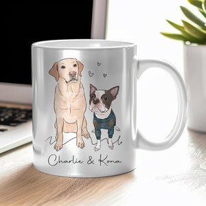 Custom Dog Watercolor from Photo, Custom Dog Cat Ceramic Mug, Pet Mug Gift for Pet Lover, Dog Memorial Gift, Pet Portrait Mug Gift