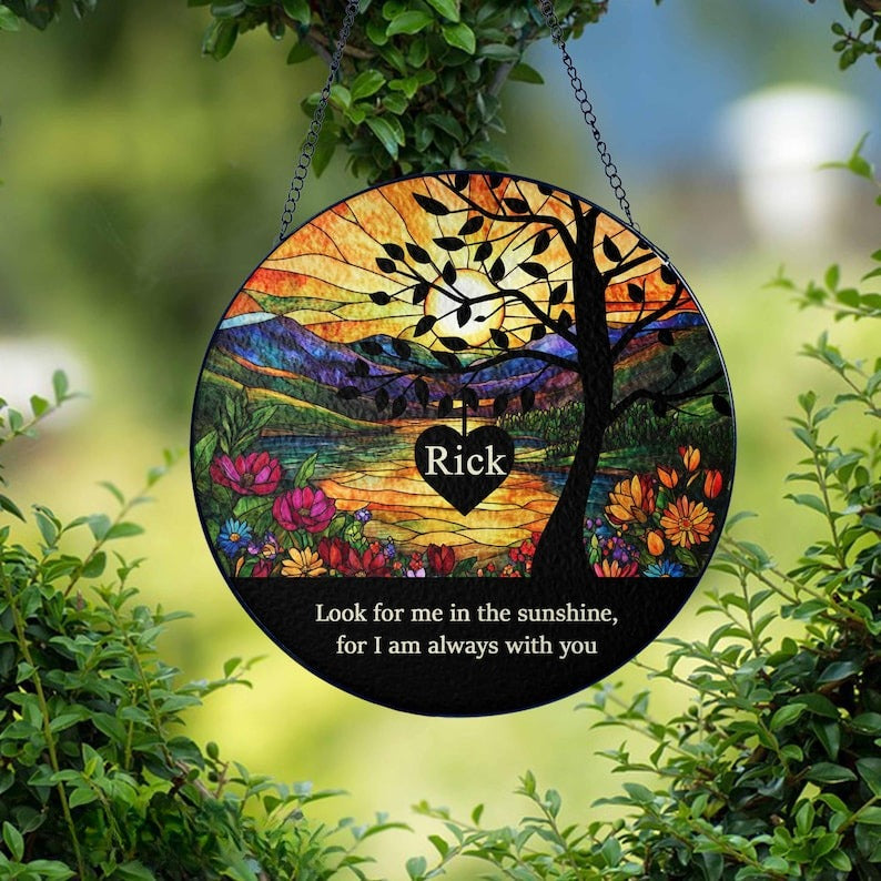 Memorial Stained Glass Suncatcher/Lightcatcher Loss Of Dad/Sympathy Gift Memorial Suncatcher/Loss Of Dad/Mom Sympathy Gift/Remembrance Gifts