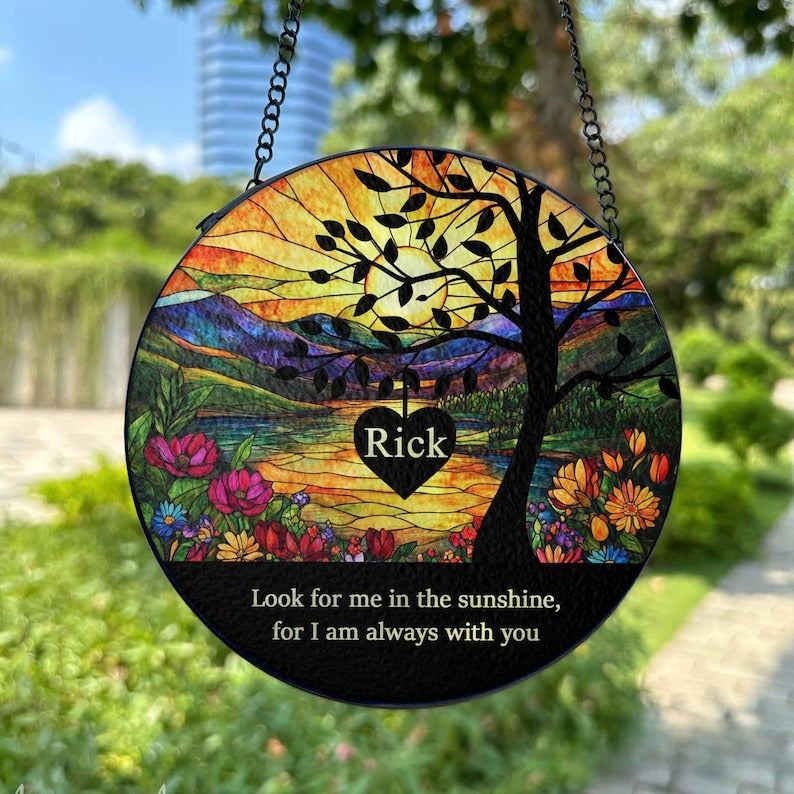 Memorial Stained Glass Suncatcher/Lightcatcher Loss Of Dad/Sympathy Gift Memorial Suncatcher/Loss Of Dad/Mom Sympathy Gift/Remembrance Gifts