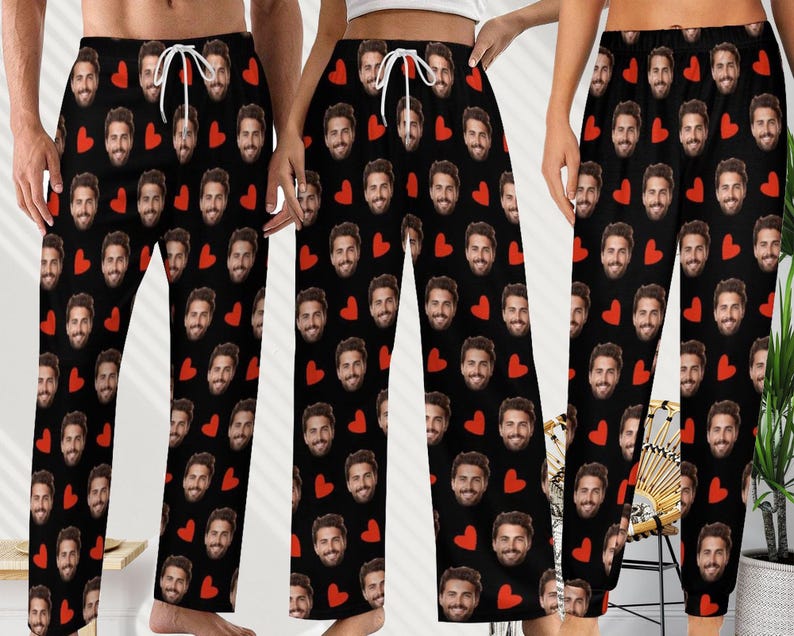 Custom Pajama Pants Photo Print Long Pajama Pants for Women/Mens/Kids,Custom Family Pjs Bottom Christmas Gift for family/Xmas gift for son