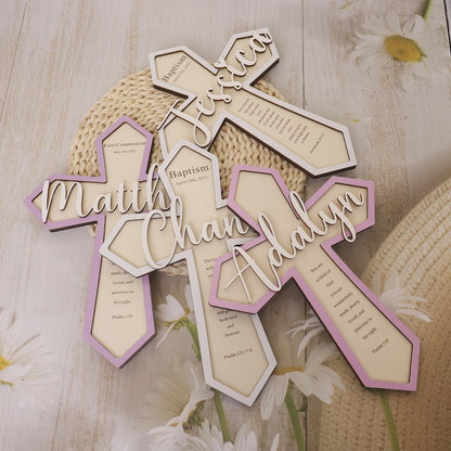 Personalized Baptism Gift,Custom Wooden Cross,Baby Shower Gift,Cross With Name,Baptism Cross,Christening Gift,Baby Dedication,Nursery Decor