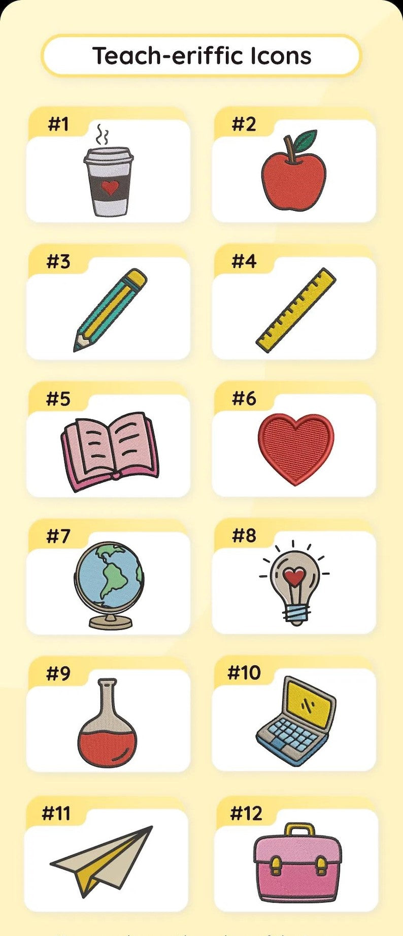 Embroidered Teacher Life Crewneck Sweatshirt with Cute Teacher Icons, Embroidered Teacher Sweatshirt, Teacher Appreciation, Teacher Gift