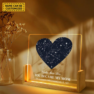 Custom Star Map Night Sky Night Light, Mother s Day Gift, Gift for Mama, Gift for Mom Mother from Daughter Son, The Day You Became My Mom