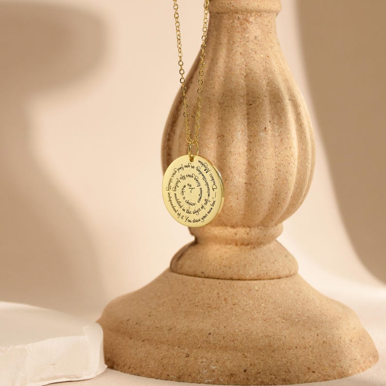 Personalized Quote Text Necklace, Message Necklace, Mantra Scripture Verse Book Song Lyric, Song Lyric Scripture Verse, Christmas Gift