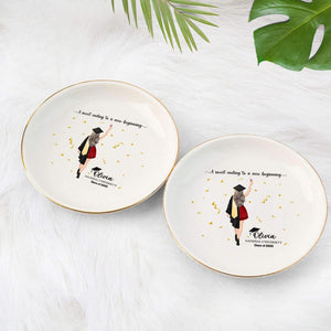 Personalized Graduation Jewelry Dish, Custom Trinket Tray, Class of 2026, Graduation Gift for Her, Senior Gift, College Graduation Keepsake