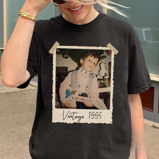 Custom Vintage Photo And Year Shirt, Custom Shirt With Picture Personalized 30th Birthday Gift Vintage 30th Birthday Party Vintage Est Shirt