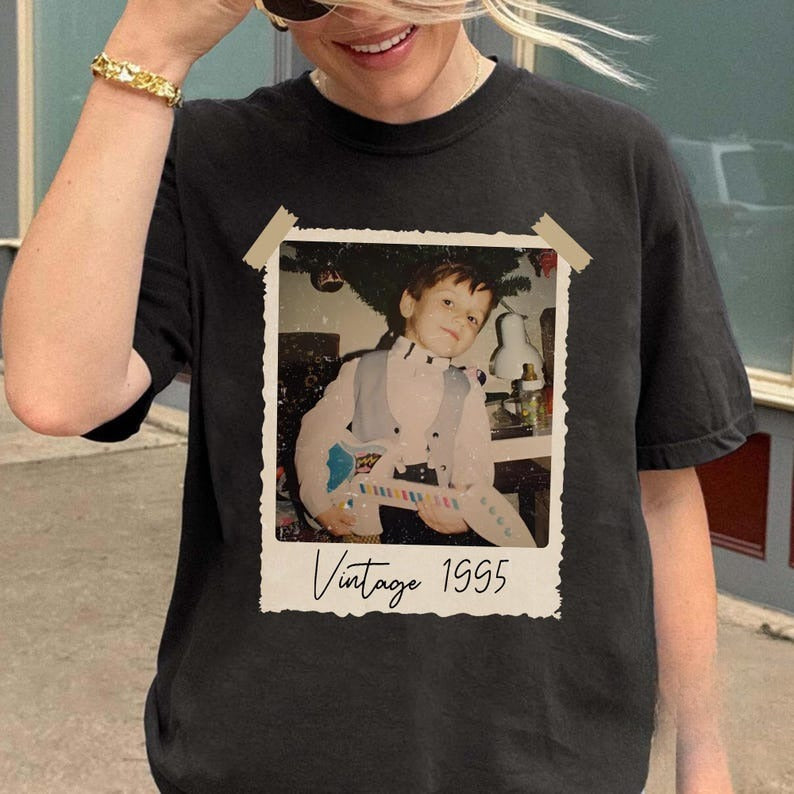 Custom Vintage Photo And Year Shirt, Custom Shirt With Picture Personalized 30th Birthday Gift Vintage 30th Birthday Party Vintage Est Shirt