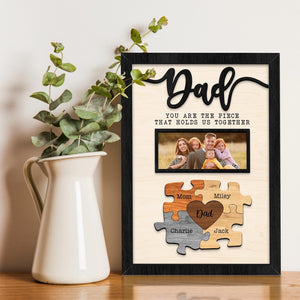 Fathers Day Puzzle Sign Personalized Dad Wood Sign Gift for Dad Fathers Day Gift from Daughter, Dad sign Gift, Wooden Sign for Grandpa