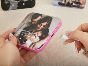 Custom Music Fridge Magnet with Photo,Personalized Audio Refrigerator Magnet,Play Song Music Box Gift for Couple,Unique Anniversary Gift