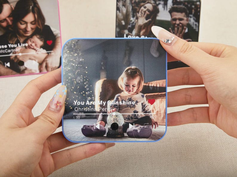 Custom Music Fridge Magnet with Photo,Personalized Audio Refrigerator Magnet,Play Song Music Box Gift for Couple,Unique Anniversary Gift