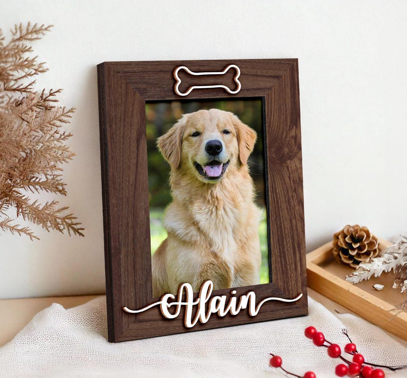 Personalize Pet Picture Frame,Dog Frame,Dog Memorial Gift,Pet Name Photo,Cat Dog Lover,Pet Memorial,Cat Memorial,Pet Portrait,New Pet Gift