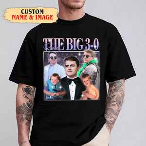 30th Birthday Shirt, Custom Photo Text And Name, 30th 40th Birthday Gift, Gift For Bestfriend, Vintage 1995 Shirt