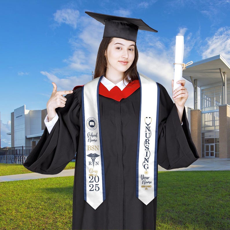 Customized Nursing Stole, Nursing Graduation Stole, RN Stole Nursing Stole Graduation 2025, Nursing Graduation, Nursing Stole Graduate 2025