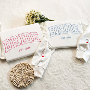 Embroidered Bride Sweatshirt , Personalized Bride Crewneck, Embroidered Sweatshirt, Embroidered Sweater, Bridal Shower Gifts, Wedding Gift