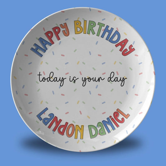 Personalized Birthday Plate for Kids Dinnerware Birthday Dinner Plate Custom Birthday Boy Plate Gift for Grandson First Birthday Gift Idea