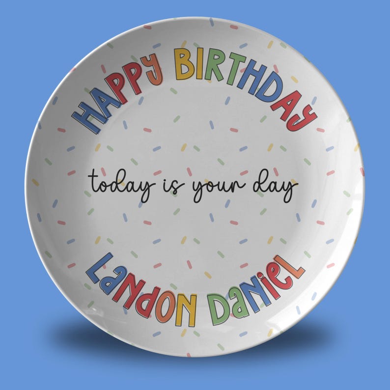 Personalized Birthday Plate for Kids Dinnerware Birthday Dinner Plate Custom Birthday Boy Plate Gift for Grandson First Birthday Gift Idea