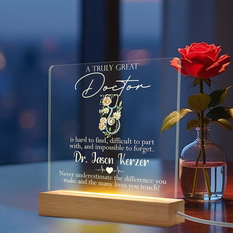 Personalized Custom Acrylic Plaque, Doctor Mom Gift, Appreciation Gift, Graduation Gift, Farewell Gift, Best Doctor Ever, Thank You Gifts
