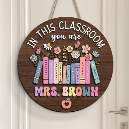 Personalized Teacher Door Sign, Teacher Gifts, Classroom Door Hanger, Welcome Teacher Sign, Teacher Appreciation Sign, Back To School Gift