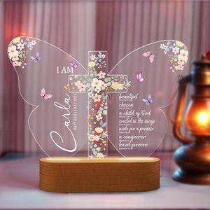 Personalized Baptism Night Light, Baby Name Night Light, Baptism or Dedication Gift for Baby Girl or Boy, Christening Keepsake,Nursery Decor