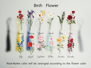 Personalized Birth Flower Bookmark, Acrylic Bookmark Gift, Name Bookmark, Aesthetic Bookmark with Tassel, Graduation Gifts, Reader Gift