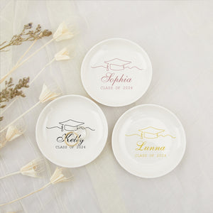Personalized Graduation Gifts, Graduation Jewelry Dish, Class of 2026, College Graduation, Custom Jewelry Dish, Gifts for Her, Trinket Dish Gift