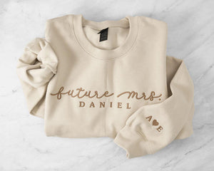 Custom Future Mrs Embroidered Sweatshirt with Last Name & Couple Initials I Wedding Announcement I Engagement Proposal Gift for Brides-to-Be il_794xN.6750897709_fs0j.jpg